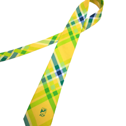 ACP Yellow Plaid Silk Neck Tie